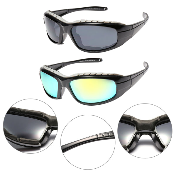 2 Pair Motorcycle Riding Glasses Wind Resistant Sunglasses Outdoor Sport Protection Goggles(TK/TMEU For Self-pickup)